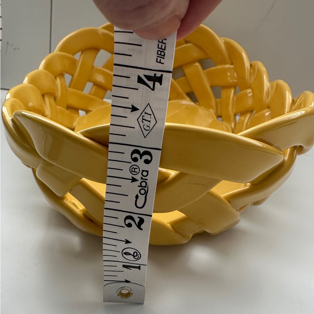Primo'Gi Ceramic Yellow Woven Basket, Handmade in Italy - Picture 7 of 11